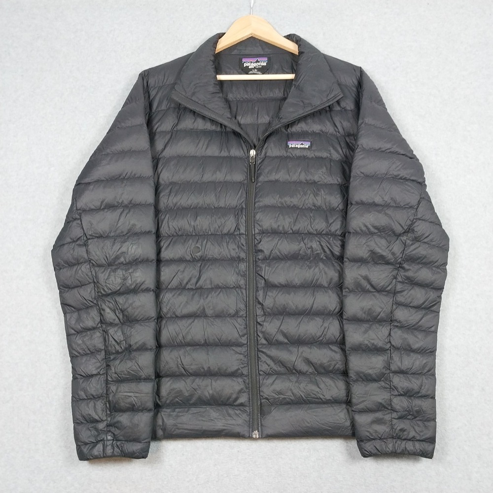 Patagonia Jacket Mens Large Black Down Sweater Puffer Insulated Hiking Outdoors